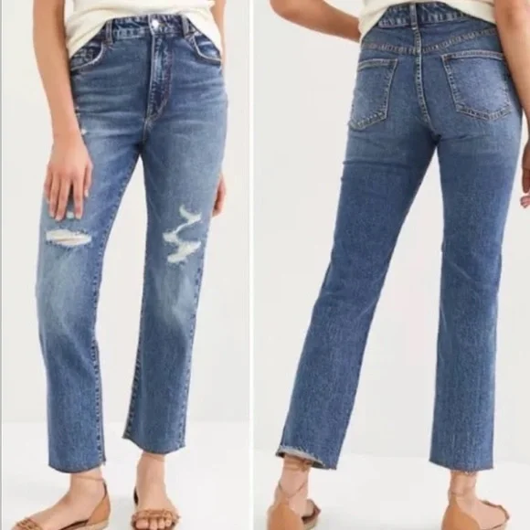 ✨ PILCRO Anthropologie ✨ The Vintage Straight Destroyed Jeans Size 27 - Picture 5 of 8